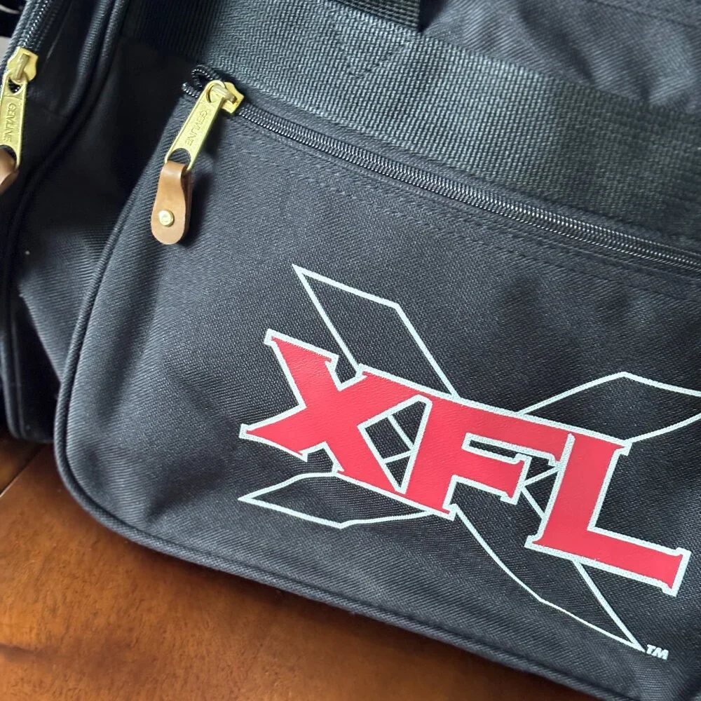 WWF WWE Racing XFL Exclusive Wrestling Tradeshow Canvas Duffle Bag Vintage Rare